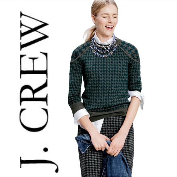 J. Crew Houndstooth 100% Wool Grey & Black Color-Block Pencil Skirt Sz 2 - Picture 3 of 12